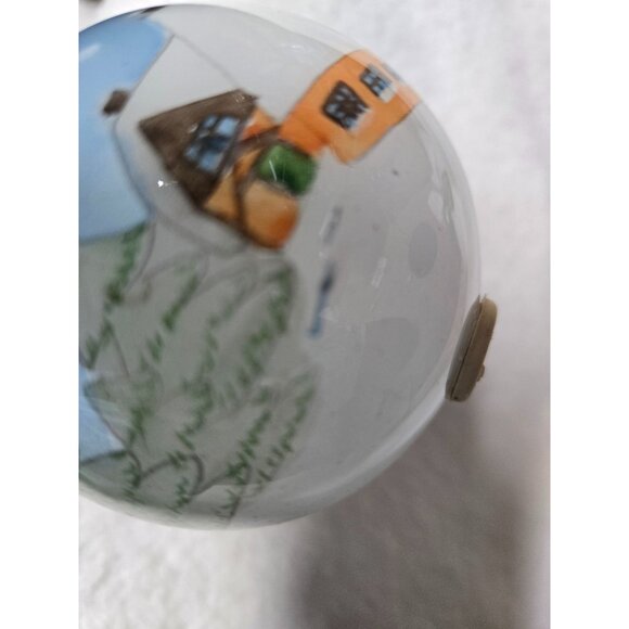 Li Bien Christmas Ornament with Snowman & Village Scene Hand Painted Pier1 - Picture 9 of 9